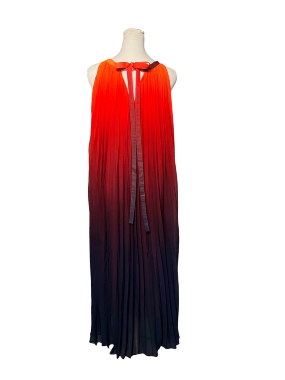 ChicWish Ombre Gradient Sunset Halter Pleated Maxi Dress Size M/L - Picture 9 of 11